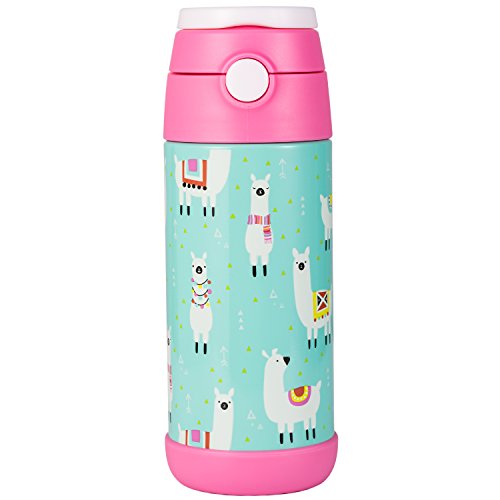 Snug, borraccia thermos per bambini, bottiglia termica con cannuccia Llamas