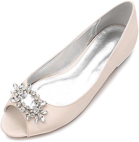 Women Wedding Shoes F5049-30 Rhinestone Wedding Bridal Shoes, Champagne, 40