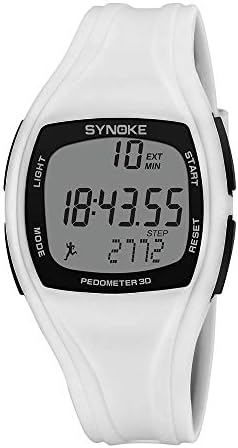 Tianya Multi-Function Electronic Digital Watch,50m Waterproof Step Counting Exercise Wrist Sports Watch Calorie Pedometer Chronograph Outdoor Watches (White)