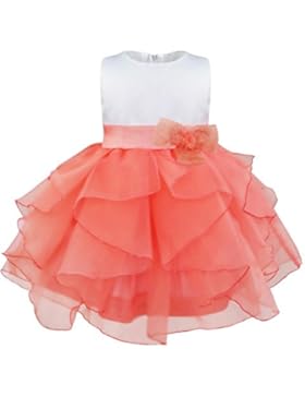 YiZYiF Baby Mädchen Kleid mit Schleife Bowknot Taufkleid Blumenmädchenkleider Hochzeit festlich kleid Party Kleinkind...