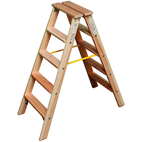 Stufen-DoppelLeiter (Holz), 2x5 Stufen
