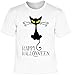 Produktbild Tini - Shirts Halloween T-Shirt - Coole Sprüche/Motive - Kostüm Halloweenparty : Happy Halloween Cat - Halloweenshirt Schwarze Katze Gr: 3XL