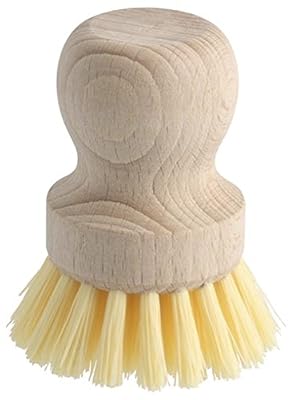 Fackelmann 31066 Fair Brosse à Vaisselle Bois Beige/Jaune 8 x 5,5 x 5,5 cm
