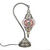 HOHE QUALITÄT: Alle Lampen werden aus hochwertigen Materialien hergestellt und von professionellem Personal kontrolliert, der bronzefarbene Metallfuß und die Ausstellungsstücke aus gut geschnittenem Glas.