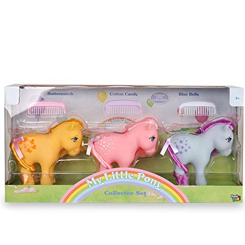 Basic Fun! My Little Pony 35266 My Retro Collector 3 Pack: Cotton Candy, Butterscotch, Blue Belle