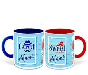DecorVecor - Mama and Mami Set of 2 Coffee Mug - Couple Quotes Gift Mug Set (Mama and Mami 4)