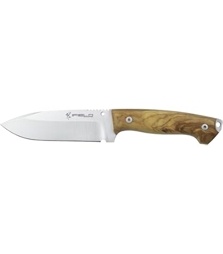 IFIELD Coltello Da Sopravvivenza EL29118 - Lama Böhler N690c, Manico Verde TRF, Fodero In Pelle - Fabbricato In Spagna (Albacete)