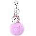 Price comparison product image Cute Fluffy Key Chain Unicorn Pendant,Omiky® Pompom Keyring Toy Xmas Gift for Handbag Car Decoration (Light Purple)