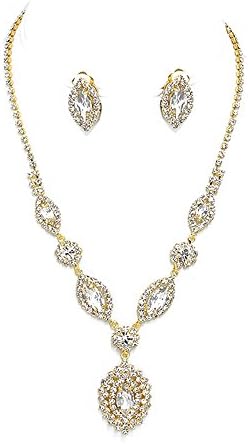 Sparkly prom party bridal diamante clip on earring set