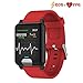 Produktbild ISWIM Fitness Armband ECG+PPG mit Pulsmesser Wasserdicht IP67 Fitness Tracker Aktivitätstracker Pulsuhren Smartwatch (Rot)