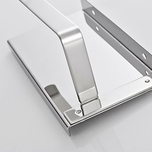 Auralum Chrom Toilettenpapierhalter WC-Papierhalter Handy Rollen Halter Klopapierhalter Toilettenpapierhalter Edelstahl WC-Papierhalter Klopapier Rollen Klopapierhalter - 4