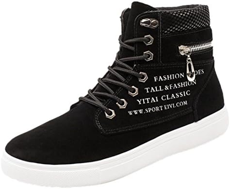 ZJENE31 ZJENE Fashion Mens Lace-Up Snake Suede Mixed Shoes Casual Shoes Sneakers Shoes (UK:5, Black)