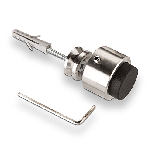 Stoppla Türstopper Arkon – ø32mm H: 20mm – Designer Wandtürstopper aus Edelstahl mit Gummi Türpuffer für die Wand - 2