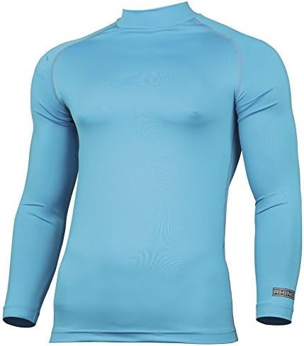 RhinoBase Layer Top Adult - Unisex Long Sleeve Sports Compression Body Fit Top Light Blue Small/Medium