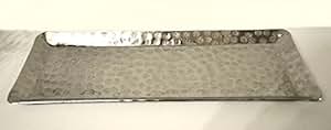 Tablett Kerzentablett Aluminium gehämmert ca.50cm silber eckig Metall