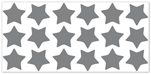 Preisvergleich Produktbild wandfabrik - Fahrradaufkleber 18 Sterne in silbergrau - Wandtattoo geeignet als Dekoration Klebefolie Wandbild Wanddeko Tiere für Wohnzimmer Kinderzimmer Babyzimmer Badezimmer Fliesen Tapete Küche Flur Wohnung und Schlafzimmer für Junge Mädchen Baby Kinder Wandtattoos
