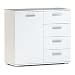 Produktbild Kommode Sideboard Schrank Chicago in weiß, mit Tür und 4 Schubladen Highboard
