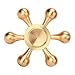 Price comparison product image AUKWING Six Side Fidget Hand Spinner Toy, Stress Reducer Brass R188 Hybrid Ceramic Bearing Fidget Finger Rotating for 4-6 Minutes Removable DIY Wings Focus Anxiety Relief Toys for Killing Time(Gold)