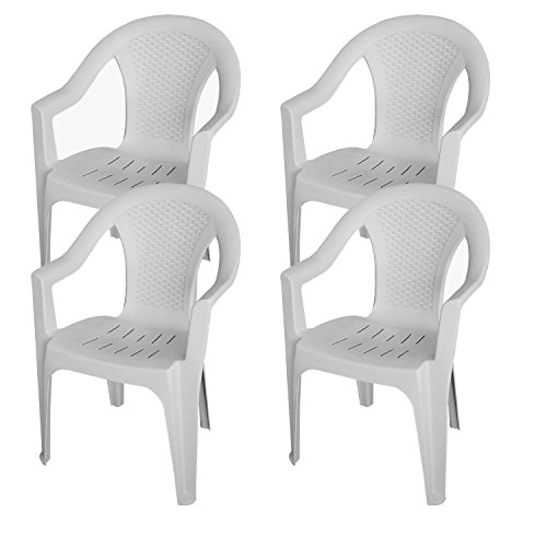 Multistore 2002 4 Stuck Stapelstuhl Rattan Look Gartenstuhl Gartensessel Kunststoff Bistrostuhl Balkonmobel Terrassenmobel Weiss Sidra Hospital