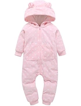 Huihong Baby Schneeanzüge Winter Fleece Overall mit Kapuze Mädchen Jungen Strampler Jumpsuit