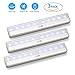 Produktbild 3er Lampe Schrankbeleuchtung Led Bewegungssensor USB, Gblife aufladbar Warmweißes Licht, Bewegungsmelder Licht mit 10 LED kabellos mit Magnetstreifen, ideal für Schrank Küche Gang Treppen Kaltweiß