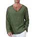 Produktbild Clearance!Herren Reiner Baumwoll Hanf Shirt Herren Oversize T-Shirt Rundhals Ausschnitt Kurzarm Basic Shirt (Armeegrün, L)