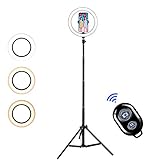 【Altura ajustable y Alimentada por USB】Altura plegable, trípode ajustable que le permite ajustar la altura a 160 cm, lo que lo hace portátil y fácil de almacenar después de su uso. Se ajustará a todas las situaciones que necesites. Los puertos USB se pueden utilizar con múltiples dispositivos, tales como conectar cargador USB, alimentación móvil, ordenador anfitrión y portátil. Podrás disfrutar de la luz LED en cualquier momento libremente.