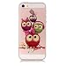 Produktbild iPhone 5 5S SE Hülle, Chreey Glatt Transparent Schutzhülle 3D Druck Öl Glanz Relief Muster Crystal Klar Handyhülle Ultra Slim Weich TPU Silikon Case Cover Skin Kratzfeste [Vier Eulen]