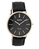 Oozoo Vintage Damenuhr Lederband 40 MM Rose/Schwarz/Schwarz C9339