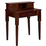 KLASSISCH: Der antik anmutende Sekretär in altenglischem Kolonialstil aus massivem Mangoholz hat einen stabilen Stand und ist ein Schreibtisch in harmonischer Optik und Funktionalität.