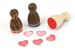 ‎STEMPLINO Stemplino® Ministempel - Motiv: Herz - 12mm Durchmesser - Holzstempel für Kinder und Bullet Journal