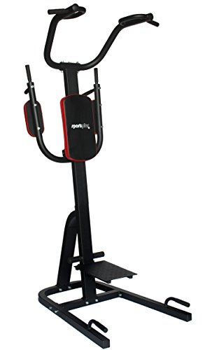SportPlus Power Tower mit klappbaren Dips-Griffen, Klimmzugstange und Liegestützgriffen, für zahlreiche Muskeltrainingsmöglichkeiten, Heavy-Duty Stahlrohrrahmen, SP-HG-014 - 2