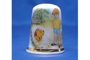 BIRCHCROFT CHINA Birchcroft Porcelain China Collectible Thimble - Christopher Robin meets Winnie the Pooh