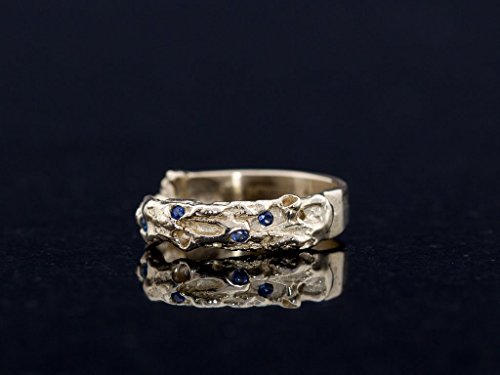 Volcanic Sapphire - Organic Gold Ring with 4 Sapphires