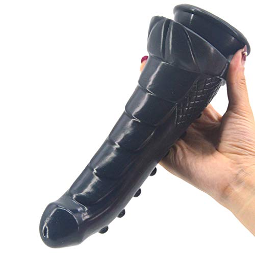Preisvergleich Produktbild SUP Simulationssilikonbiegungsstift, weibliches Silikonspielzeug großes langes Penispaar, das glückliches Gerät flirtet (Größe: 24 * 5 * 5,3 cm) (Farbe: beige, schwarz, braun) (Farbe : SCHWARZ)