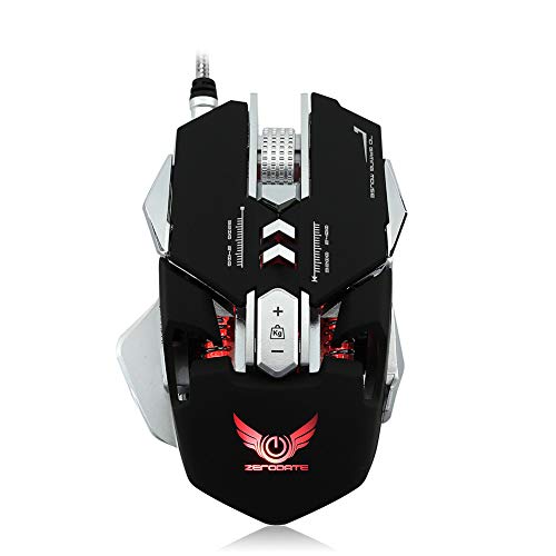 Preisvergleich Produktbild obiqngwi für den elektronischen Wettkampfsport, Bunte USB-Kabel mit Hintergrundbeleuchtung 3200DPI Professionelle E-Sport-Mechanische Gaming-Maus - Schwarz