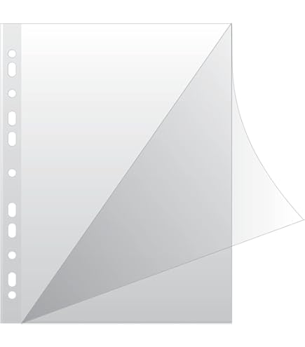 Q Connect KF11192 Brochurehoesjes/transparante Hoezen Generfd A4 100 Stuks Brede Pagina S Open Bovenkant Transparante Doorzichtige Geperforeerde Plastic Hoes Transparant 40 Micron 2113832972