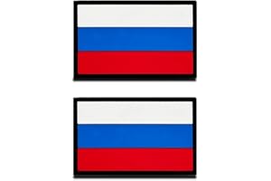ZCKETO 2 St. 3D PVC Rubber Russland Flagge Klett - Taktisch Russisch Nationales Emblem, Bestickter Aufnäher mit Klettverschluss, Militär Klettbänder für Rucksäcke Kleidung Taschen Uniform Weste