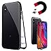 Produktbild Xiaomi Mi 8 Hülle Magnet 9H Tempered Glass Backcover für Xiaomi Mi 8, Coollee Handyhülle Kreativ 360 Grad Magnetic Metall Frame Bumper Eingebaute Magnetische Adsorption Transparent Gehärtetem Glas Back Cover Klapphülle Metallrahmen Magnetverschluss Handytasche Ultra Dünne Slim Phone Case Etui Stoßabsorbierend Shockproof Schutzhülle Xiaomi Mi 8 (Klar Schwarz)