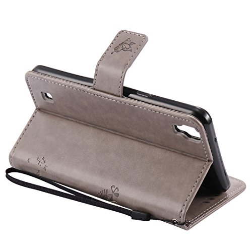 Nancen Tasche Hülle für LG X Power (5,3 Zoll) Flip Schutzhülle Zubehör Lederhülle mit Silikon Back Cover PU Leder Handytasche im Bookstyle Stand Funktion Kartenfächer Magnet Etui Schale - 4