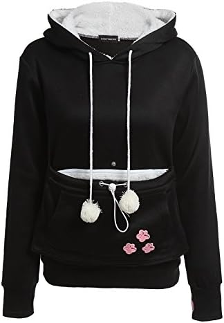 Women's Cute Kangaroo Pocket Hoodie Long Sleeve Pullover Sweatshirt