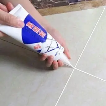 Tiles Gap Filler Waterproof Crack Grout Gap Filler Agent Water Resistant Silicone Sealant for DIY Home Sink Gaps/Grouts Repair Filler Tube Paste for Kitchen, Bathroom (180 Ml White) (180ml)