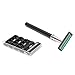 LuckyFine Men 4in1 Set Black Shave Stand + Bristle Brush + Bowl + Safety Razor Travel Gift