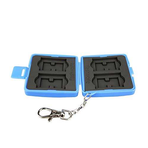 Flashwoife Turtle-MSD8 – patentierte Aufnahme – staubabweisende Speicherkarten Schutzbox für 8 Stück MicroSD Cards Case in blau - 5