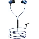 boAt BassHeads 152 Wired Earphones with Super Extra Bass, Durable Cable, Built-in Mic, Metallic Earbuds(Jazzy Blue)