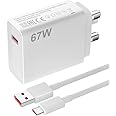 Xiao-mi USB C Turbo Charger - Fast Plug Adapter with 1M Cable for Redmi Note 13/12/11/10 Pro/Mi 13T/12X/11T/Pad 6/POCO X6/X5
