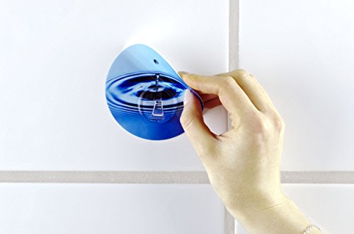 WENKO 21297100 Static-Loc Wandhaken Uno Water Circle – Befestigen ohne bohren, Kunststoff, 8.5 x 2 x 8.5 cm, Mehrfarbig - 8