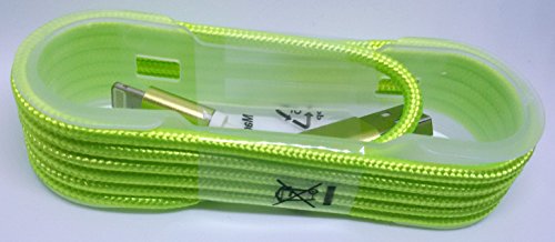 benisto Micro USB Kabel Apple Ladekabel Lightning bunt nylon Mikro Typ C für z. B. iPhone 6 5 4 Handy geflochten Handyladekabel Ladegerät (Grün)