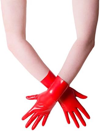 Red Moulded Short Latex Gloves