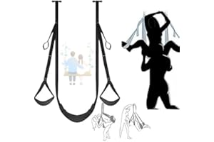 DYNLAB Altalena In Nylon Peluche, Altalena Da Giardino Sospeso Nero, Comoda E Divertente